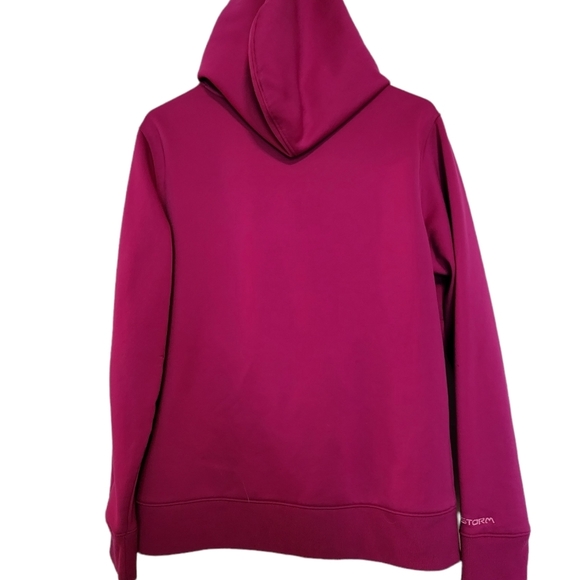 Under Armour fleece Storm pink hoodie Big Logo SZ Large - Picture 2 of 5